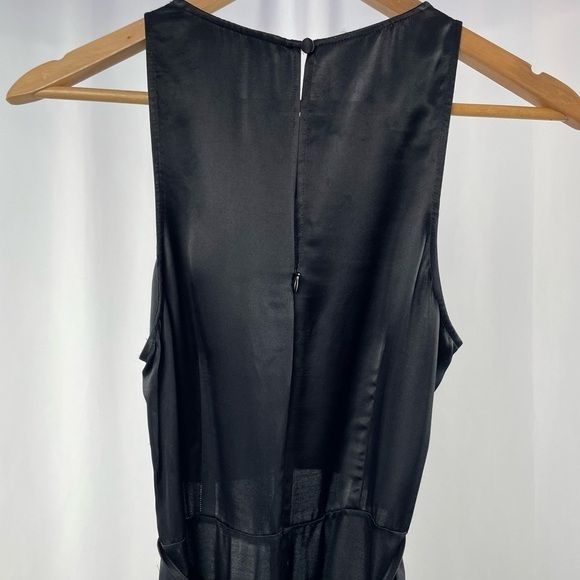 Zara Satin Cut Out Sleeveless Midi Dress in Black Size‎ Small - Picture 6 of 9